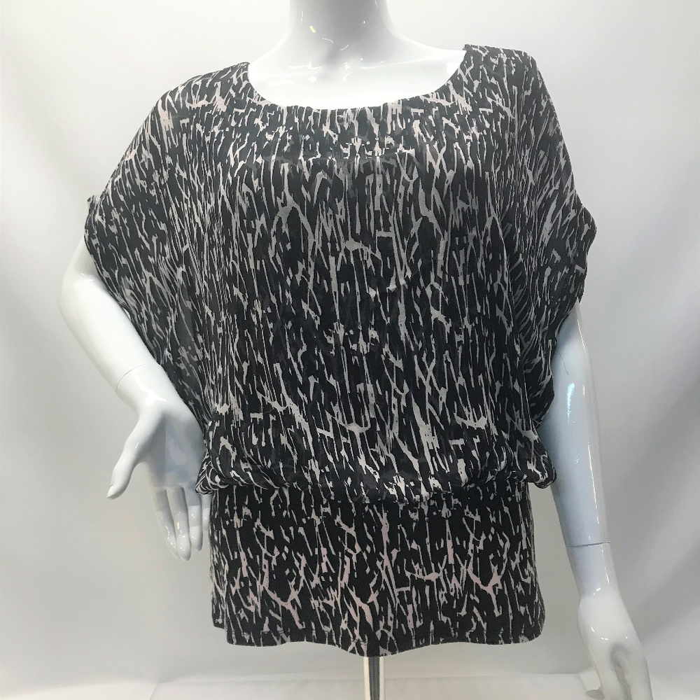 Joseph A. Black & Blush Dolman Sleeve Blouse L